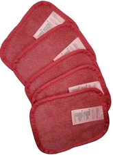 Original Makeup Eraser Set of (5) Mini Reusable Remover Cloths Red Lot