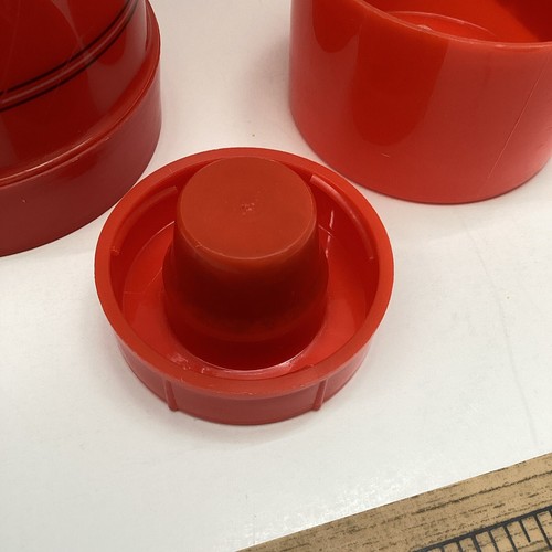 Vtg Aladdin Red Black Diamond Vacuum Thermos 1 Pint with Mug Astro Nashville USA - Picture 12 of 14