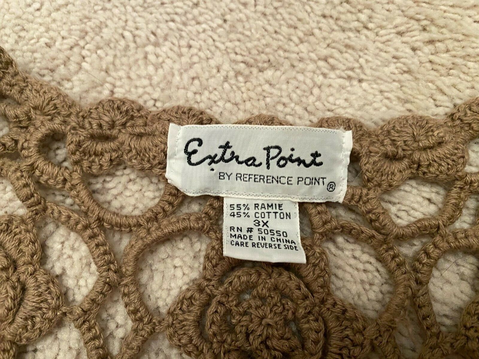 EXTRA POINT by Reference Point Brown Crochet-Look… - image 8