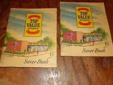 2 Vintage Top Value Stamp Saver Books With Stamps 1966