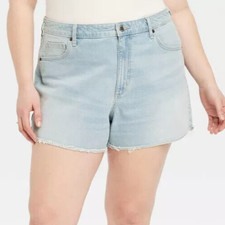 Universal Thread Women's High-Rise 90's Cutoff Jean Shorts Light Blue Size 18