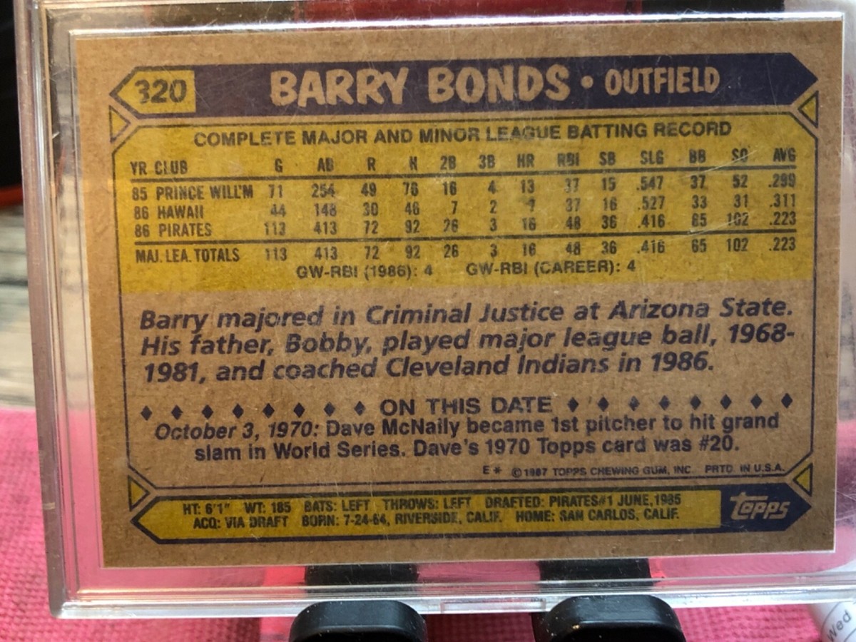 Extremely rare highly collectible Barry Bonds rookie card with 19 plus errors | eBay Extremely rare highly collectible Barry Bonds rookie card with 19 plus errors | eBay