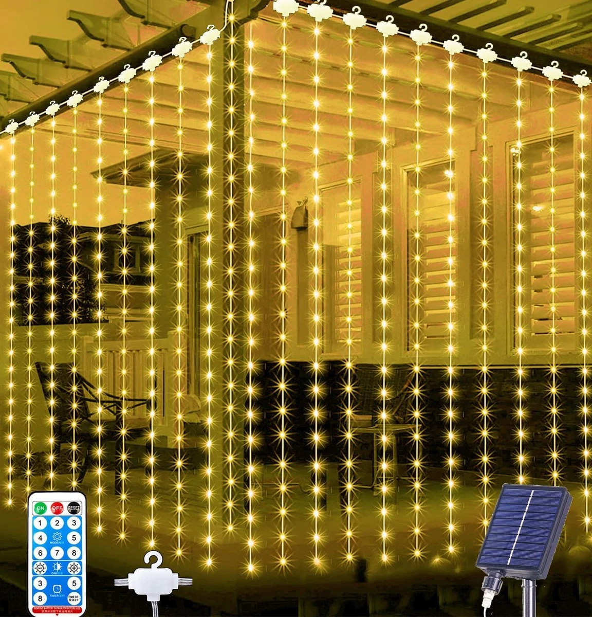 Outdoor solar 2024 light curtain