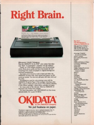 Commodore -  Okimate 10 Printer -Okidata  - Original Magazine Ad -