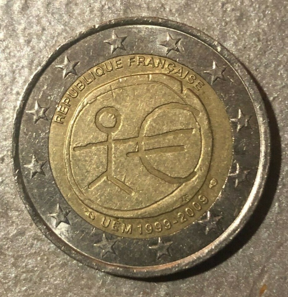PIÈCE DE 2 euros RARE, Bonhomme UEM 1999-2009 EUR 375,00 - FR