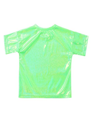 Girls Top Sparkly Metallic Shiny Loose T-Shirts for Dance Performance Costume - Picture 74 of 82