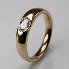 1.50Ct Round Cut Real Moissanite White Men's Wedding Ring 14K Yellow Gold Plated