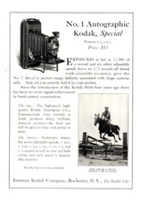 1922 Eastman Kodak: No 1 Autographic Kodak Special Vintage Print Ad