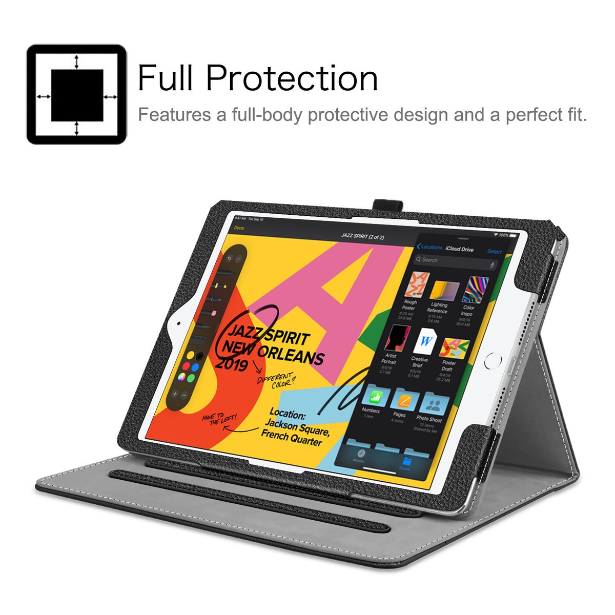 Cover Con Supporto In Pelle Per Tablet Amazon Fire + Penna - Foto 9