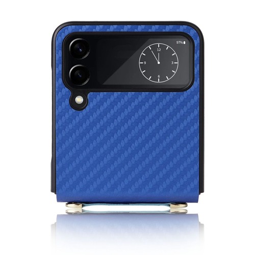Für Samsung Galaxy Z Flip4 5G Kunstleder / Kohlefaser Handy Tasche Etuis Hülle - Zdjęcie 4 z 4
