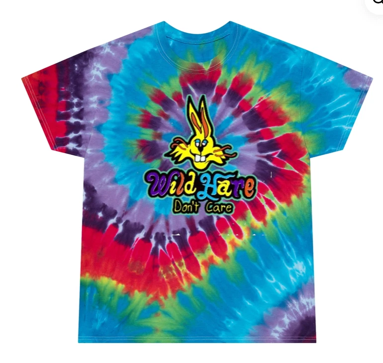 Wild Hare Tie-Dye Tee, Spiral Wild Hare Don't Care