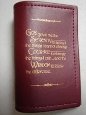 NA Burgundy Book Cover Mini NA Basic Text 6th Ed Paper book Serenity Prayer