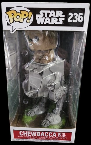Funko Pop! Deluxe: Star Wars - Chewbacca w/ AT-ST #236. Tall. Open box.