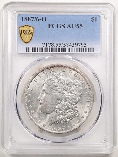 1887/6-O $1 Morgan Silver Dollar AU55 PCGS 58439795