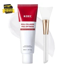 Real Collagen Peel off Face Mask,Collagen Overnight Wrapping Facial Mask,Deep Hy