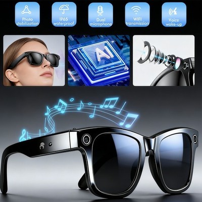 AI Smart Glasess Camera Bluetooth Call Voice Assistant Music Translate Unisex
