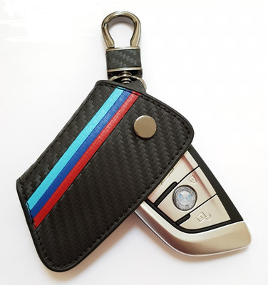 SCHLÜSSELHÜLLE FÜR BMW 1 2 5 7 M SERIE FERNBEDIENUNG CARBON LEDER SMART KEYLESS ENTRY C