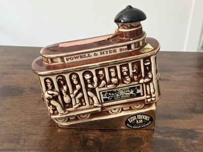 Vintage 1968 Ezra Brooks Powell & Hyde Trolley Car  Whiskey Decanter. Empty.