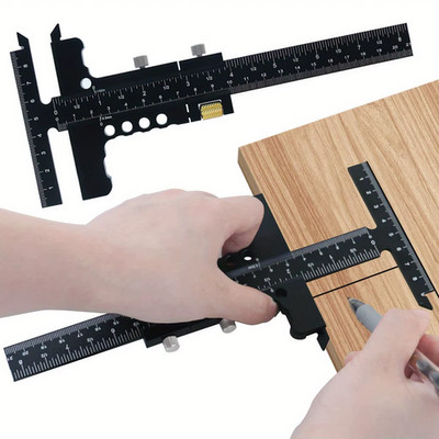 Holzbearbeitung Anreißlehre Aluminiumlegierung gleitende Markierungslehre, T-Quadrat Anritzlehre