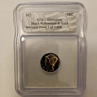 1944 ICG Certified Genuine Black Ruthenium & Gold Mercury Dime 1 of 1000