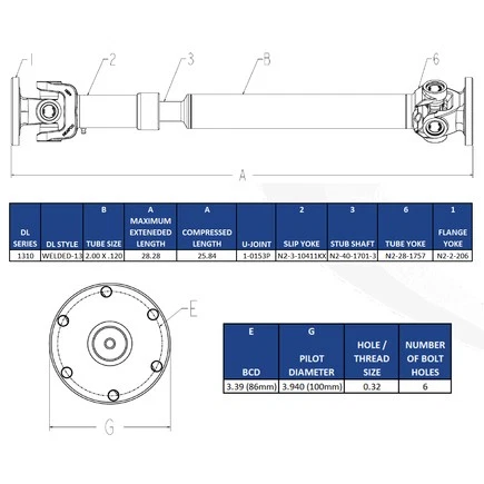 Conjunto de eje de transmisión delantero Neapco N131-27-FBPA (Bronco) para Ford Foto 2 de 4