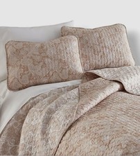 Southshore Fine Linens Beige Perfect Paisley Reversible Quilt 3pc Set Full/Queen