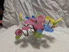 Vintage Italian Murano Venetian Art Glass Flower arrangement Planter Wired