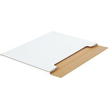 BFML28221 Jumbo White Fold-Over Cardboard Mailers, 28 x 22 x 1/4 Inches, Easy