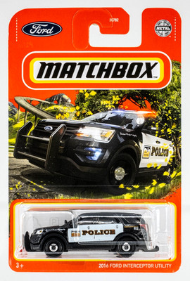 2021 Matchbox #65 2016 Ford Interceptor Utility BLACK | SAN LUIS OBISPO | FSC