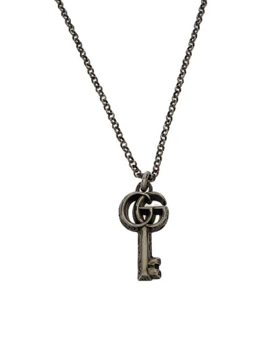 Collana Gucci SV925 Argento con top uomo doppia chiave G arabescata Usata