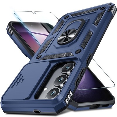 Funda Militar Con Protector De Pantalla Case Para Samsung Galaxy S25 FE [Azul]