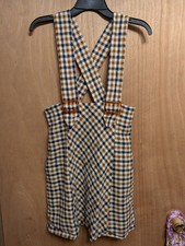 1960s-70s Plaid Pinafore Dress