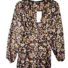 ZARA Floral Empire Waist Dress Size Small NWT
