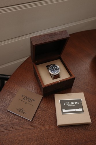 Filson x Shinola Mackinaw Field Chronograph Watch FIOL Full Set Box Papers USA