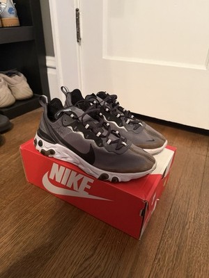 Nike React Element 87 Anthracite Black White AQ1090-001 Men's Athletic Sneaker