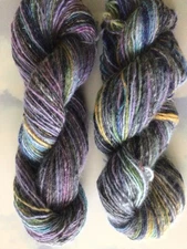 Beautiful Angora Wool Variegated Self Striping Yarn Purple Blue Green 200 Yards