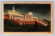 Winchester VA-Virginia, Handley High School By Night, Antique, Vintage Postcard
