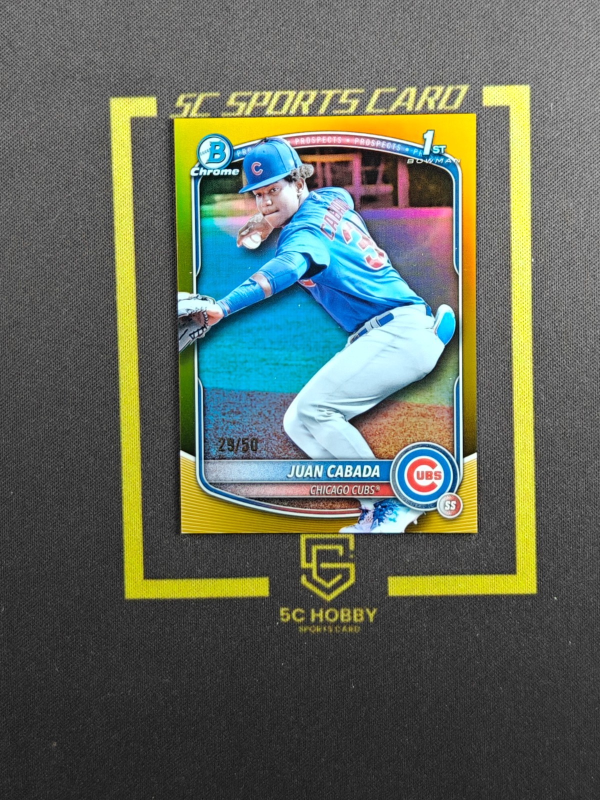 2025 Bowman Chrome 1ST Prospect Gold Refractor/50 Juan Cabada FCMY