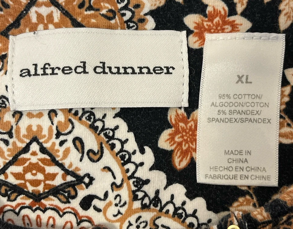 Top para mujer Alfred Dunner - manga 3/4 colorido boho - talla XL adorno elástico Foto 4 de 4