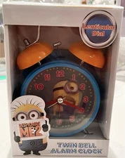 Despicable Me 2 Minion Twin Bell Alarm Clock, Brand New.
