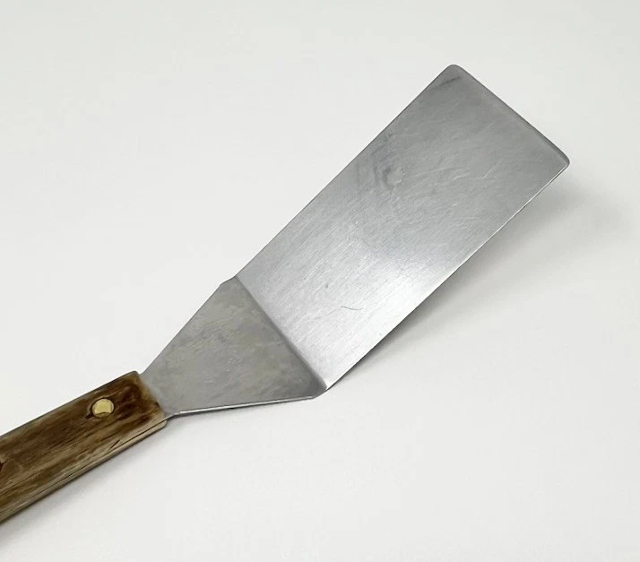 Vintage Geneva Forge Short Handle Spatula Wood Handle Stainless Steel USA - Image 4 of 4