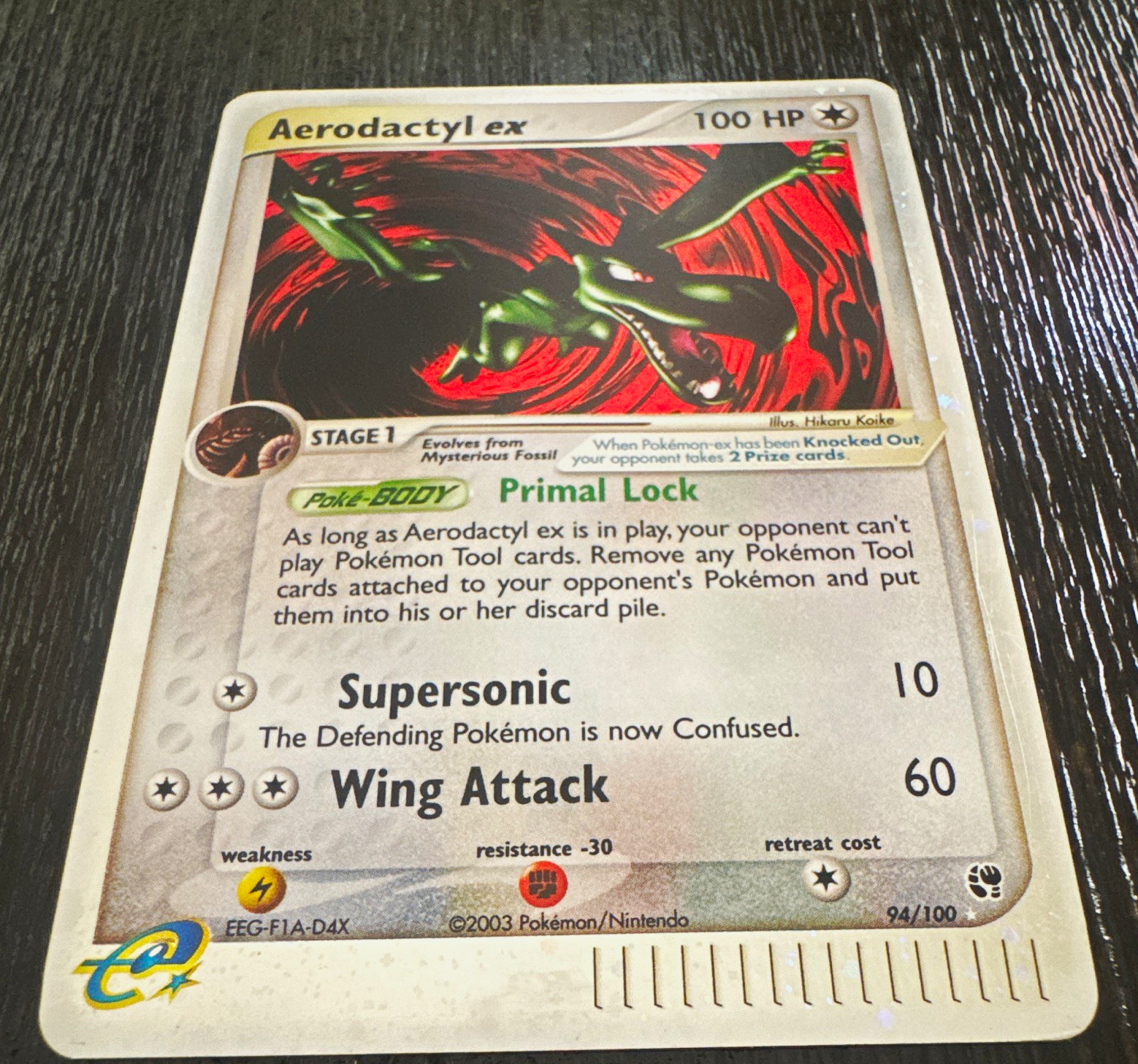 Aerodactyl ex EX Sandstorm 94/100 Ultra Rare Holo 2003 EN 100 HP Pokémon TCG