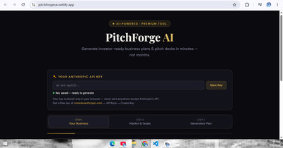 PitchForge AI   Premium Business Plan Generator SaaS website