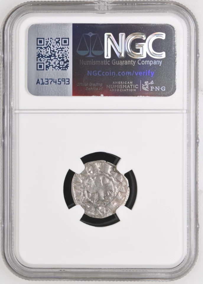 NGC GENUINE Alfonso VIII 1158-1214 SPAIN TOLEDO Silver Dinero - Image 2 of 4
