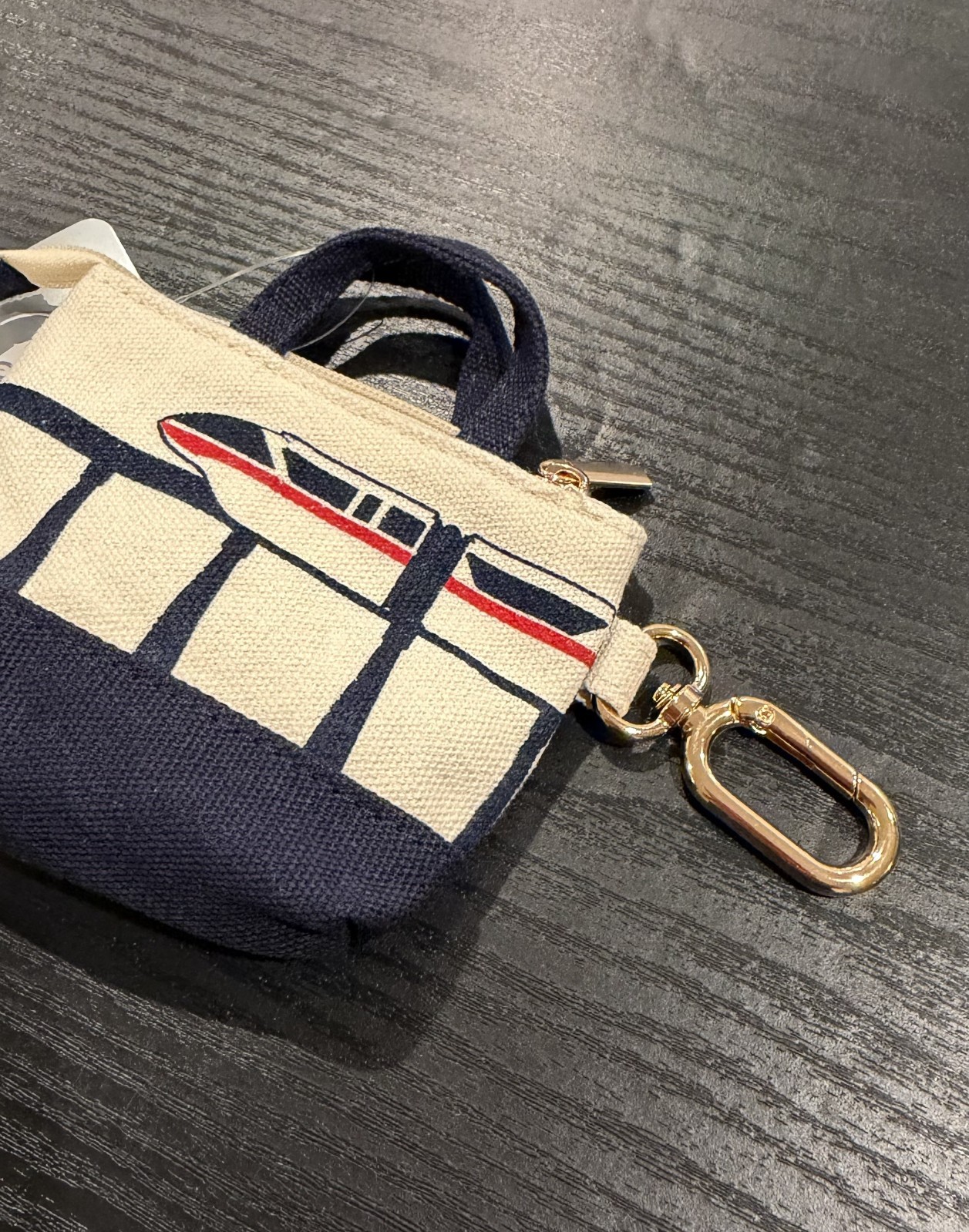 Walt Disney World Monorail Canvas Mini Tote Bag Keychain / Coin Pouch - NEW