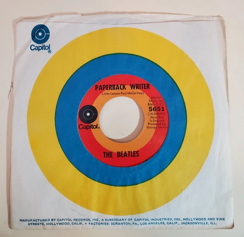 Beatles PAPERBACK WRITER / RAIN (ROCK N ROLL 45) #5651 PLAYS VG++ NO NOISE!
