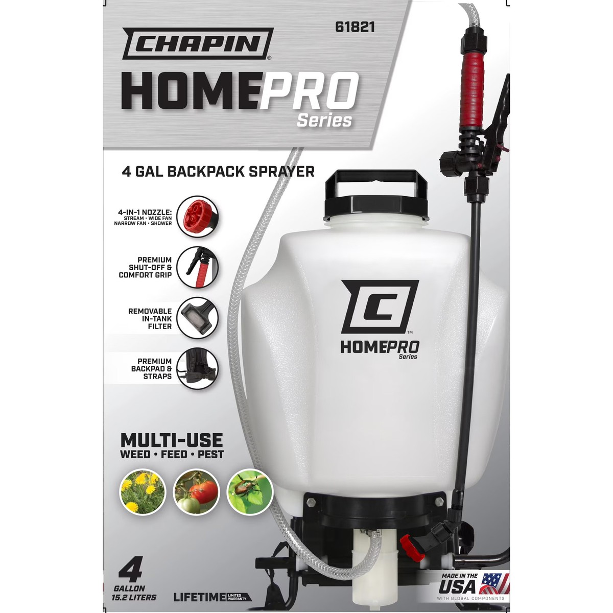 Chapin Homepro 61821 4-Gallon Backpack Sprayer for Lawn, Home and