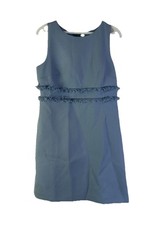 New Eliza J Sheath Dress Fringe Powder Blue Womens 6 Petite