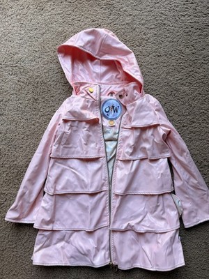 Oil & Water Kids Pink Rain Jacket Size 6/7 Waterproof Hooded Coat