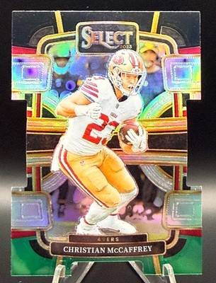 Christian McCaffrey 2023 Panini Select #88 Concourse Black & Green Prizm Die-Cut